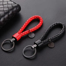 Load image into Gallery viewer, 2Pcs/Set PU Leather Braided Woven Rope Keychain DIY Bag Pendant Key Chain Holder Key Car Trinket Keyring Men Women Gift Jewelry
