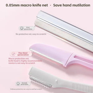 3PCS Portable Eyebrow Trimmer Shaper Razor Blade Women's Makeup Tools