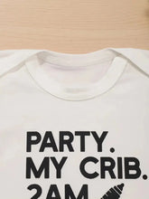 Load image into Gallery viewer, Funny Baby Onesie - &quot;Party My Crib 2AM&quot; - Cute Infant Romper - Perfect Baby Shower Gift