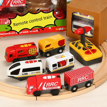 Load image into Gallery viewer, RC Electric Train Set for Kids - Battery Operated Christmas Toy for Wooden Tracks