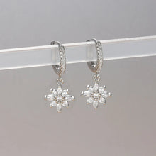 Load image into Gallery viewer, Luxury Stainless Steel Star Dangle Earrings For Women Sparkling Zircons Geometric Ear Piercing Earring Fashion Jewelry aretes