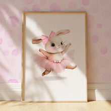 Load image into Gallery viewer, 3pcs Cute Ballerina Bunny Ballet Canvas Posters Woodland Animal Print Painting Girls Room Decor Rabbit Wall Art Nursery Decor