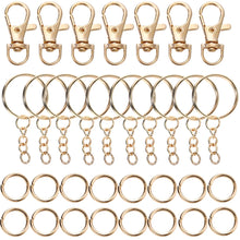 Load image into Gallery viewer, 70Pcs/Set Swivel Snap Hook and Key Rings with Chain Jump Rings Connectors for DIY Keychain Lanyard Jewelry Making Supplies