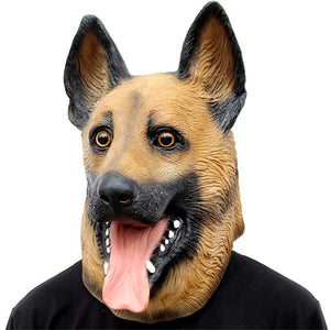 Realistic German Shepherd Dog Mask - Halloween, Cosplay, Party, Full Head Latex!