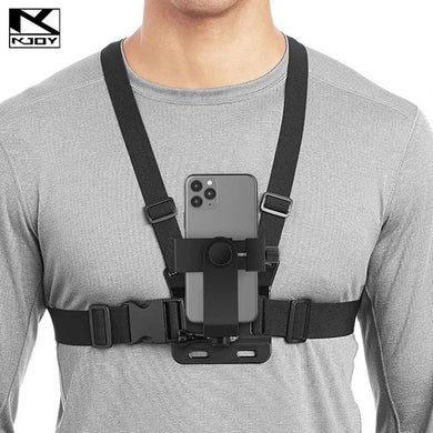 Adjustable Phone Clip Holder with Chest Strap for Sport Camera Mobile Phone Black