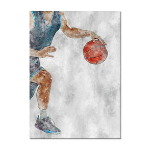 Football Basketball Poster Canvas Painting – Modern Sports Wall Art