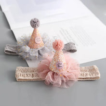 Load image into Gallery viewer, Lace Crown Baby Headband Sequin Flower Princess Hair Bands Girls Birthday Party