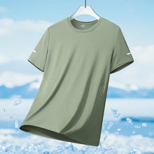 Load image into Gallery viewer, Running T-shirt Men Summer Ice Silk Thin Top Reflective Printing Quick Dry Short Sleeve Breathable Fitness Sports T-shirt 5XL