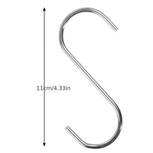 Load image into Gallery viewer, 10pcs Stainless Steel S Shaped Hook Kitchen Bathroom Clothing Hooks Multi-functional Metal Hanging Hook