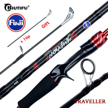 Load image into Gallery viewer, BIUTIFU Traveler Spinning Casting Rod, Fuji Lure, 1.8-3.0m Carbon Baitcasting, 5-42g