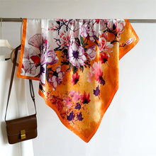 Load image into Gallery viewer, 90*90Cm Square Scarf Twill Silk Feeling Women Head Shawls and Wraps Luxury Hair Tree Print Neck Scarves Hijab Bandana Pashmina