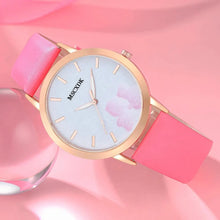 Load image into Gallery viewer, Women&#39;s Pink Watch &amp; Glasses Set Fashion Leather Quartz Wristwatches Gift Montre Femme