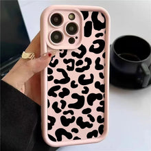 Load image into Gallery viewer, Black Leopard Print Pattern Silicone Phone Case For iPhone 17 11 12 13 14 15 16 Pro Max 16E X XS XR 7 8 Plus 16 Shockproof Cover