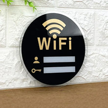 Load image into Gallery viewer, WiFi Sign Mirror Wall Sticker 3D Acrylic Rewritable Decor