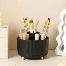 Load image into Gallery viewer, 360° Rotating 5 Slot Makeup Brushes Holder Organizer Multi-Functional Desk Storage Cosmetics Storage for Vanity Desktop Bathroom