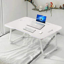 Load image into Gallery viewer, Folding Laptop Bed Desk With Cup Holder Multifunctional Dormitory Bedroom Bed Desk With Drawer Portable Desk