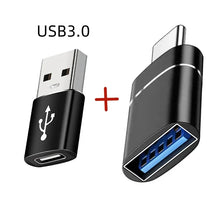 Load image into Gallery viewer, 2PCS USB 3.0 To Type C OTG Charger Adapter Connector Type-C to USB Male To Type-c Adapt Converter for PC MacBook Car USB ipad