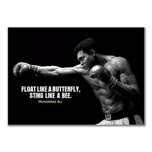 Boxer Wall Art Poster Mike Tyson Muhammad Ali Motivational Quote Home Decor Pictures Prints Canvas Painting Living Room Decor