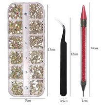 Load image into Gallery viewer, DIY Nail Art Rhinestones Set Crystal AB Decoration with Tools Nails Accessories