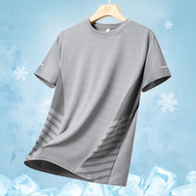 Load image into Gallery viewer, Running T-shirt Men Summer Ice Silk Thin Top Reflective Printing Quick Dry Short Sleeve Breathable Fitness Sports T-shirt 5XL
