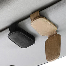 Load image into Gallery viewer, Universal Car Sunglasses Holder Car Magnetic Leather Clip Card Ticket Holder Auto Sun Visor Glasses Box Decoration Accessories