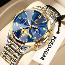 Load image into Gallery viewer, POEDAGAR Original Luxury Men's Watch Waterproof Luminous Chronograph Men Wristwatch Stainless Steel Quartz Watches For Man Reloj