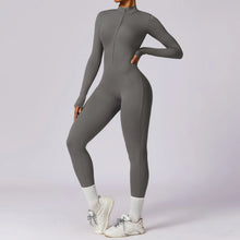 Load image into Gallery viewer, Winter Autumn Women's One-piece Yoga Jumpsuit leggings Long-sleeved Warm ski Overalls Outerwear High Elastic Cycling Bodysuit
