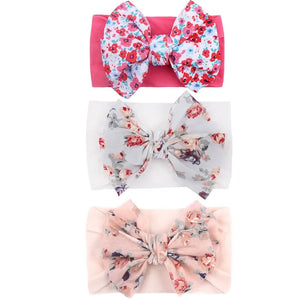 3Pcs Baby Headbands: Cute Flowers, Elastic, Girls