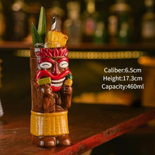 Load image into Gallery viewer, Hawaiian Style Brown Tiki Mug Creative Cocktail Mug Cup Zombie Ceramic Tiki Mug Drinkware Cup Mug For Tiki Bar Party