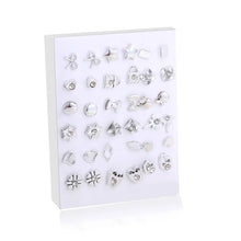 Load image into Gallery viewer, 18pairs/set Gold Sliver Enamel Pearl Flower Heart Stud Earring Set For Women Plastic Butterfly Earrings Jewelry Gift Mix Style