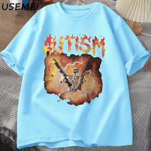 Load image into Gallery viewer, Autistic Funny Skeleton T-Shirt Men Women Autism Meme Graphic T Shirts Harajuku Fashion Cotton Vintage T Shirt Unisex Streetwear