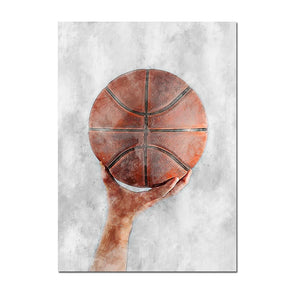 Football Basketball Poster Canvas Painting – Modern Sports Wall Art