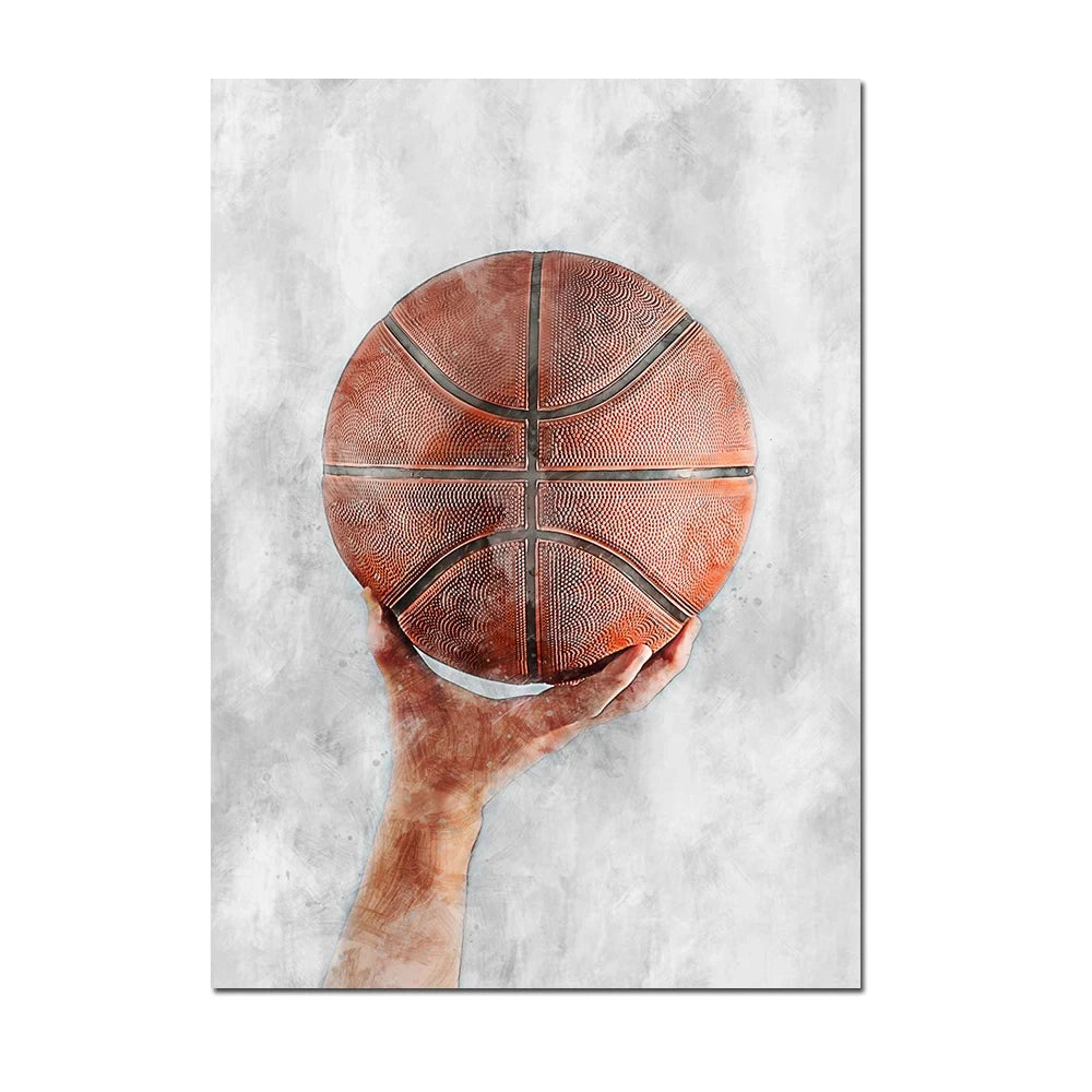 Football Basketball Poster Canvas Painting – Modern Sports Wall Art