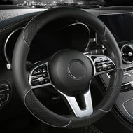 All Seasons Leather Diamond Steering Wheel Cover Universal Fit for 14 .5-15 Inch Durable Leather Cover Anti-Slip Veins Design