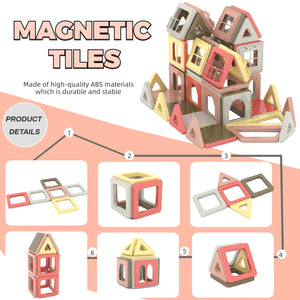 173 PCS Mini Magnetic Building Tiles - STEM Learning Toy for Kids, Educational Gift