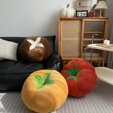 Load image into Gallery viewer, Thickened Cushion with Tomato-Shaped Pillow Vegetable Mushroom Persimmon Round Cushion Pad for Window Seat Pillows for Bedroom