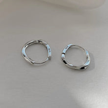 Load image into Gallery viewer, 925 Sterling Silver Round Stud Earrings for Women Simple Inlaid Design Hoops Earrings Wedding Party Jewelry Accessories Gifts