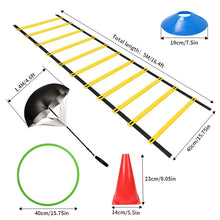 Load image into Gallery viewer, 1 Set Of Soccer Speed Quickness Agility Training Set Agility Ladder, (19.6 ft Long With 12 Rungs)