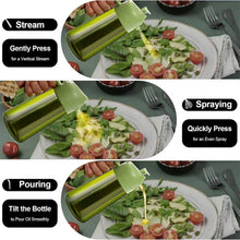 Load image into Gallery viewer, 470 ml Oil Sprayer for Cooking,2-in-1 Olive Oil Dispenser and Oil Spray Bottle,Oil Spray with Stickers,Thick Glass Spray Bottle