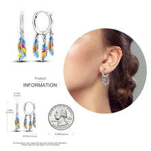Load image into Gallery viewer, 925 Silver Hoop Earrings  For Woman Pendientes Zircon Heart Shape Star Eardrop Original Earring Fashion Jewelry