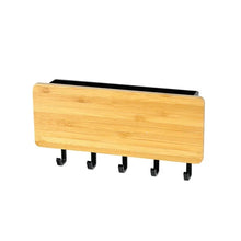 Load image into Gallery viewer, Wall Hanging Bamboo Key Hanger Holder Wall Organizer Rectangle Key Rack Hooks Coat Hooks Home Decoration Coat Hanger