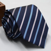 Load image into Gallery viewer, Classic Stripe Necktie Men Business Formal Wedding Tie 8cm Blue Black Pink Red Neck Ties Fashion Shirt Dress Accessories