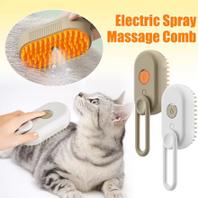 Load image into Gallery viewer, 3-in-1 Electric Pet Brush Steam Spray Massage Hair Removal Comb Grooming Tool