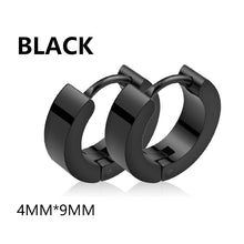 Load image into Gallery viewer, 1 Pairs Punk Stainless Steel Stud Earrings Black Earrings Set For Men Women Vintage Hip Hop Piercing Ear Jewelry