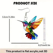 Load image into Gallery viewer, FTCY Acrylic Hummingbird Earrings For Women Retro Style Colorful Bird Drop Earrings Women's Jewelry Gifts