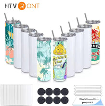 Load image into Gallery viewer, HTVRONT 8 Pack 20 OZ Sublimation Tumbler Blanks Skinny Straight in Bulk, Stainless Steel Insulated Sublimation Tumbler