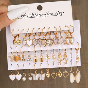 Variety Earring Set! 18 Pairs, Trendy Styles, Summer