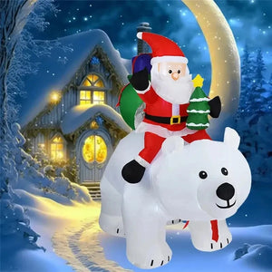 Christmas Inflatable Decoration Toy Built-in LED Lights Inflatable Model Ornament Xmas Party New Year Garden Indoor Outdoor Deco