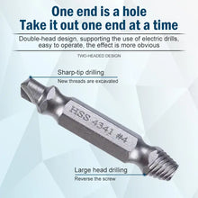 Load image into Gallery viewer, Double Head Screw Extractor Set - 4341 Hexagon Drill for Broken Bolt &amp; Wire Removal