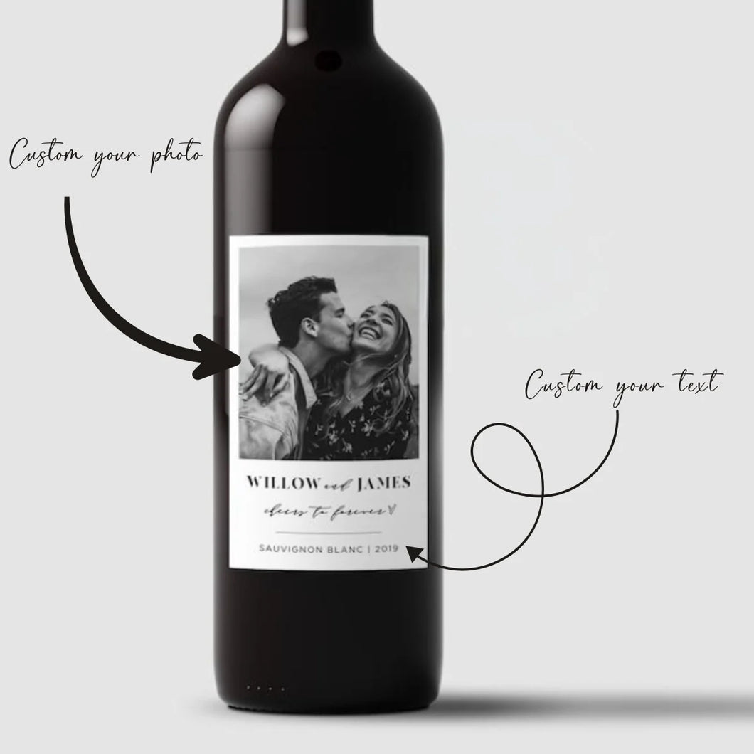 Custom Minimalist Wine Labels – Personalized Wedding Favors & Gifts